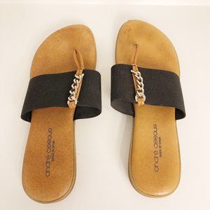 Andre Assous Nice Featherweight Fabric and Leather Embellished Thong Sandals